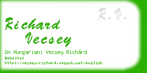 richard vecsey business card